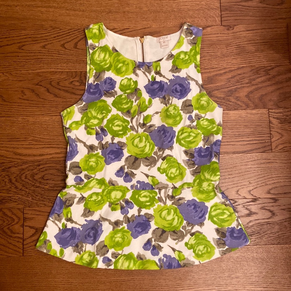J Crew Peplum floral top